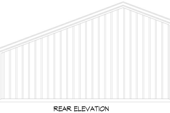 Exterior - Rear Elevation for Barndominium House Plan #932-1175, 0 bath