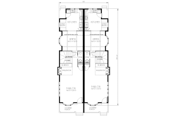 Floor Plan - Main Floor for Traditional House Plan #423-2 - 3 bed, 2.5 bath