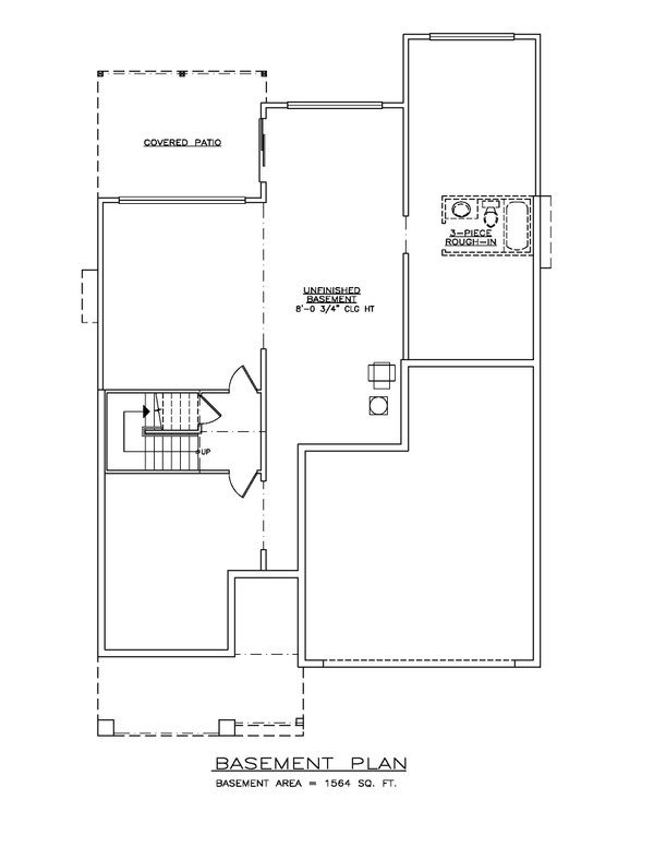 Architectural House Design - Floor Plan - Lower Floor for Craftsman House Plan #1100-178 - 3 bed, 2.5 bath