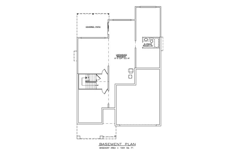 Architectural House Design - Floor Plan - Lower Floor for Craftsman House Plan #1100-178 - 3 bed, 2.5 bath