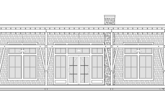 Exterior - Front Elevation 4 for Cabin House Plan #1114-6 - 3 bed, 2 bath