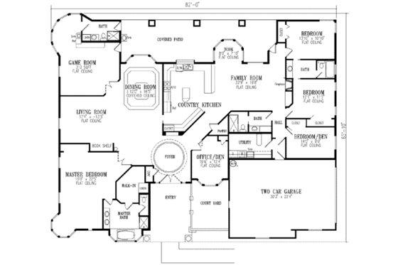 Floor Plan - Main Floor for Traditional House Plan #1-846 - 4 bed, 4 bath