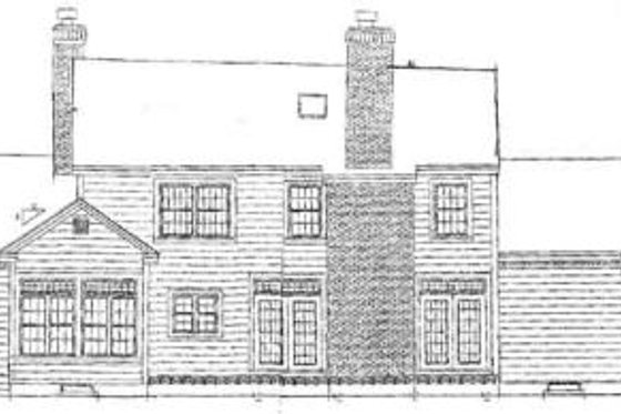 Exterior - Rear Elevation for Farmhouse House Plan #3-217 - 5 bed, 3.5 bath