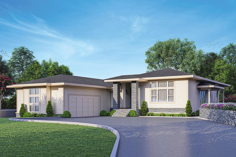Home Plan - Prairie Exterior - Front Elevation Plan #124-1254