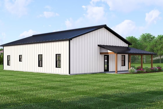Exterior - Rear Elevation for Barndominium House Plan #1064-312 - 3 bed, 1 bath