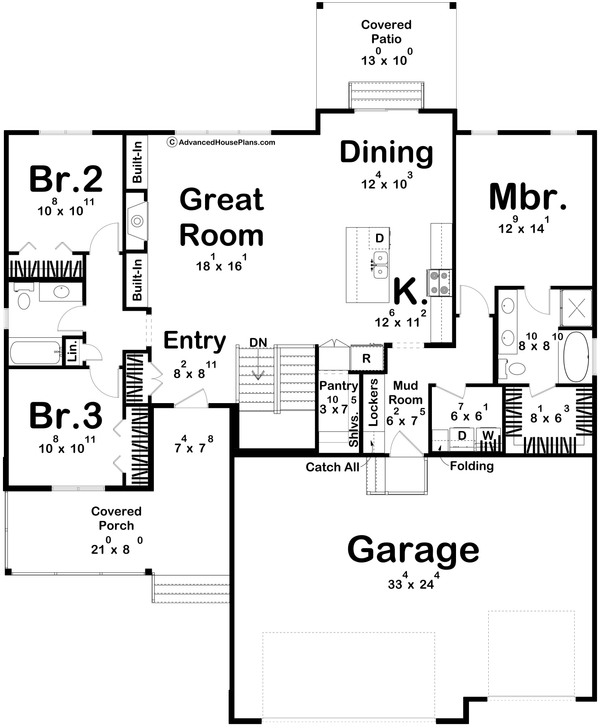 Modern Floor Plan - Main Floor Plan #455-747