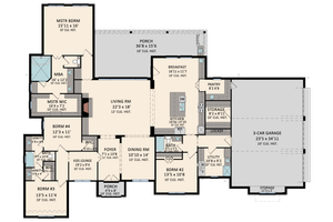 Floor Plan - Main Floor for Traditional House Plan #1081-39 - 4 bed, 3 bath