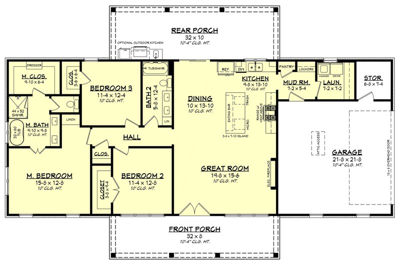 Home Plan - Floor Plan - Main Floor for Barndominium House Plan #430-451 - 3 bed, 2 bath