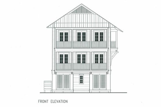 Exterior - Other Elevation for Beach House Plan #443-7 - 4 bed, 3 bath
