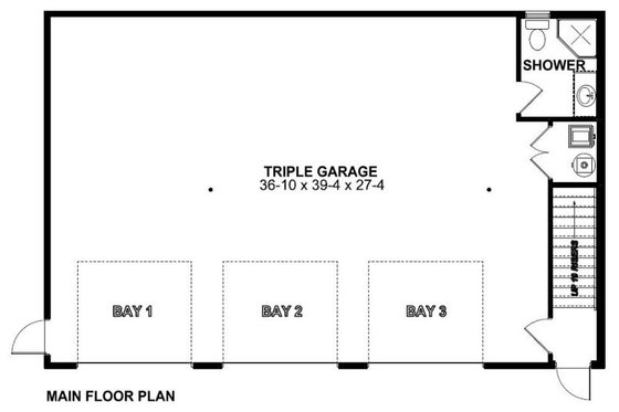 Floor Plan - Lower Floor for Mediterranean House Plan #126-159 - 1 bed, 2 bath