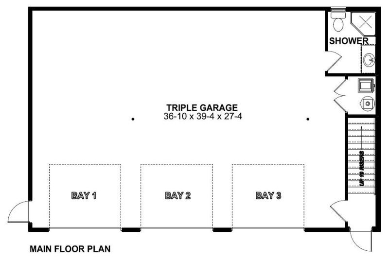 Dream House Plan - Floor Plan - Lower Floor for Mediterranean House Plan #126-159 - 1 bed, 2 bath