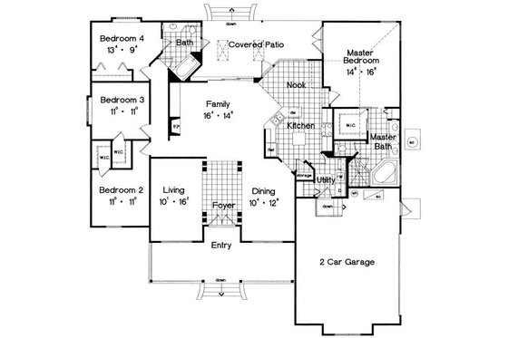 Floor Plan - Main Floor for Traditional House Plan #417-201 - 4 bed, 2 bath