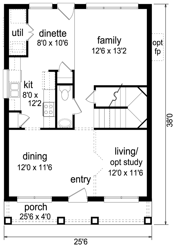 Craftsman Floor Plan - Main Floor Plan #84-500