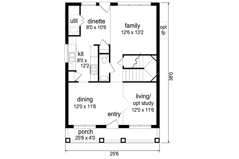 Home Plan - Floor Plan - Main Floor for Craftsman House Plan #84-500 - 3 bed, 2.5 bath