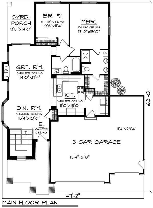 Architectural House Design - Modern Floor Plan - Main Floor Plan #70-1521