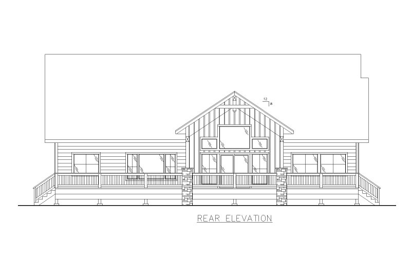 Dream House Plan - Exterior - Rear Elevation for Farmhouse House Plan #117-970 - 3 bed, 2.5 bath