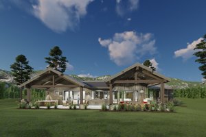 Exterior - Rear Elevation 1 for Ranch House Plan #1069-34 - 3 bed, 2.5 bath