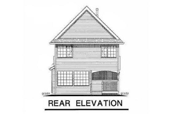 Exterior - Rear Elevation 1 for Farmhouse House Plan #18-280 - 3 bed, 2.5 bath