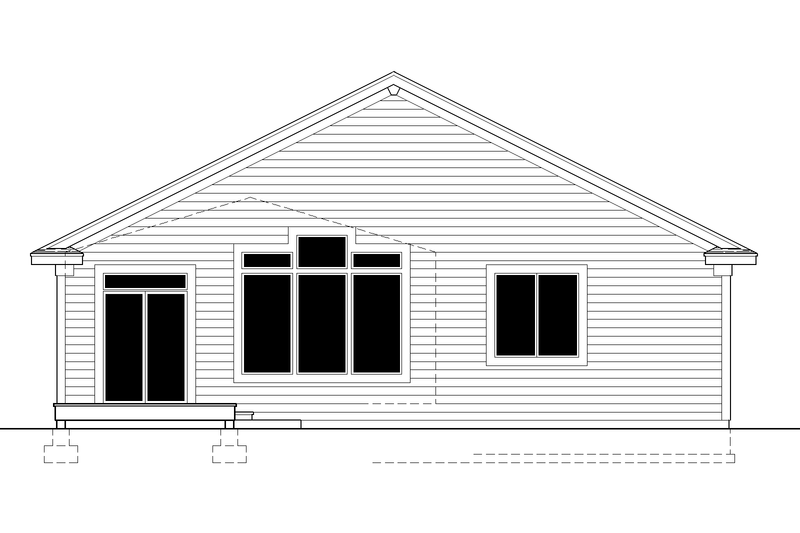 House Blueprint - Exterior - Rear Elevation for Craftsman House Plan #112-184 - 3 bed, 2 bath