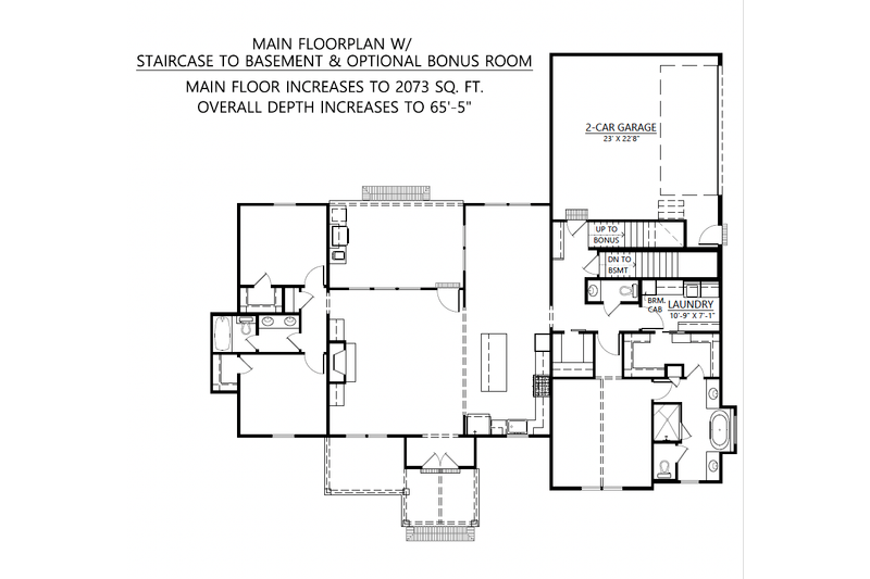 Home Plan - Floor Plan - Lower Floor for Farmhouse House Plan #1074-78 - 3 bed, 2.5 bath
