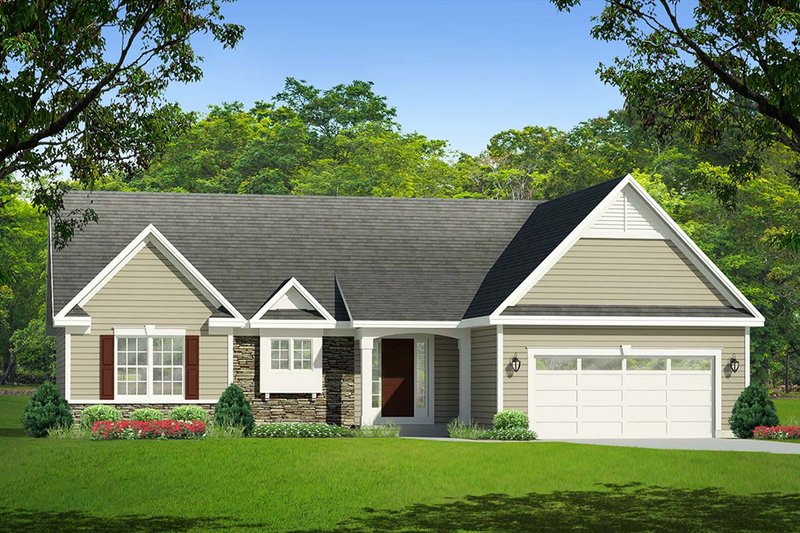 Dream House Plan - Ranch Exterior - Front Elevation Plan #1010-4