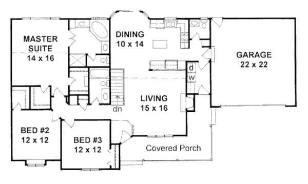 Home Plan - Ranch Floor Plan - Main Floor Plan #58-167
