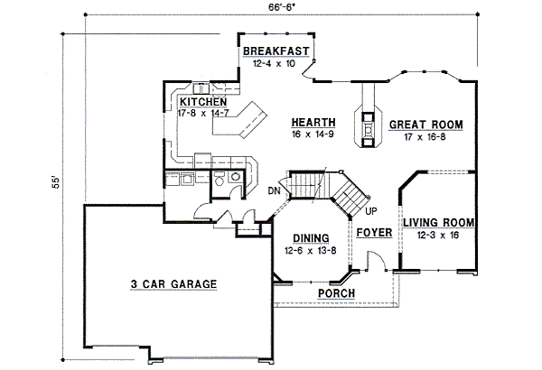 Traditional Floor Plan - Main Floor Plan #67-589