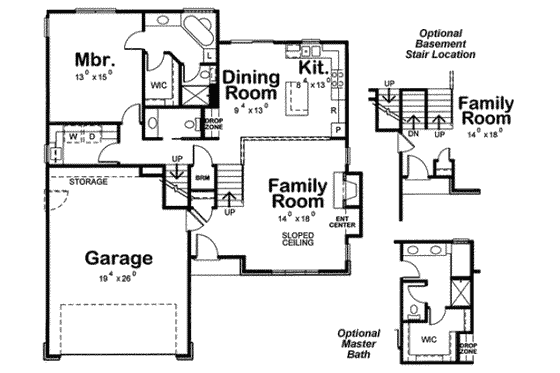 Floor Plan - Main Floor for Traditional House Plan #20-1785 - 3 bed, 3 bath