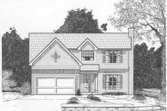 Exterior - Front Elevation for Traditional House Plan #6-105 - 4 bed, 2.5 bath