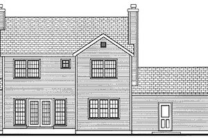 Exterior - Rear Elevation for Farmhouse House Plan #3-163 - 4 bed, 2.5 bath