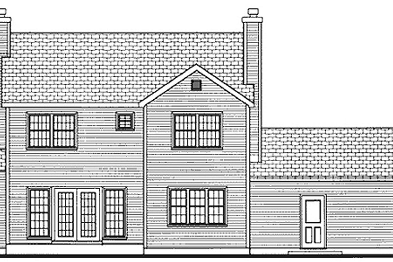Home Plan - Exterior - Rear Elevation for Farmhouse House Plan #3-163 - 4 bed, 2.5 bath