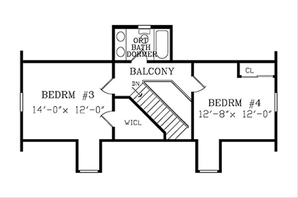 Craftsman Floor Plan - Upper Floor Plan #456-9