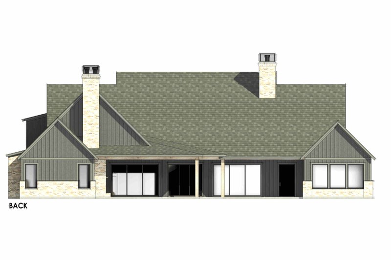 Architectural House Design - Exterior - Rear Elevation 2 for Cottage House Plan #1096-14 - 4 bed, 4.5 bath