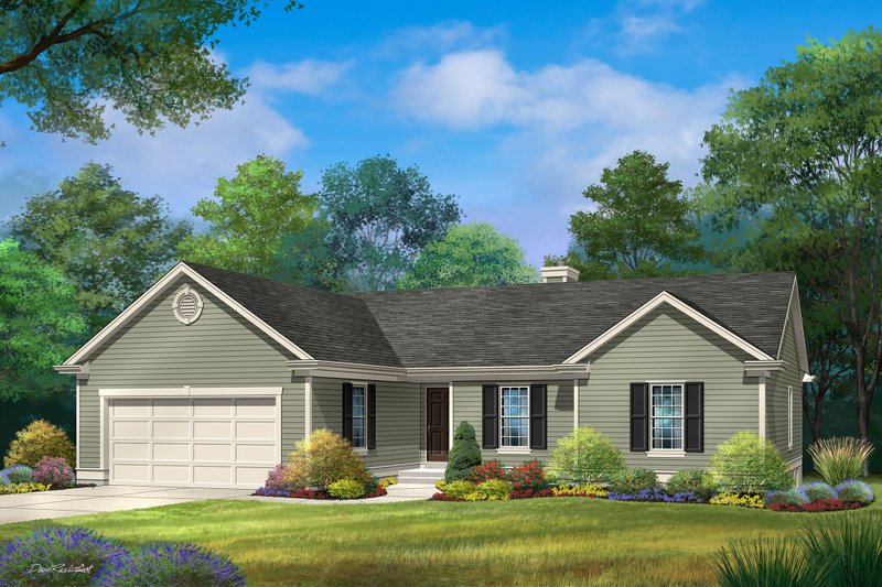 Ranch Style House Plan - 3 Beds 2 Baths 1684 Sq/Ft Plan #22-599