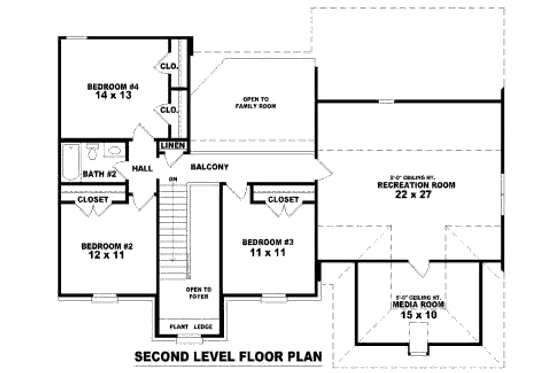 Floor Plan - Upper Floor for European House Plan #81-13723 - 4 bed, 2.5 bath