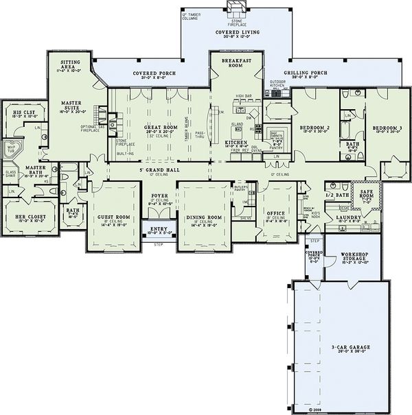 Architectural House Design - European Floor Plan - Main Floor Plan #17-2387