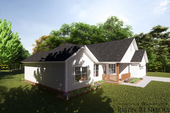 Exterior - Other Elevation 3 for Traditional House Plan #513-17 - 3 bed, 2 bath