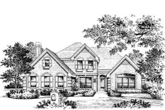 Exterior - Front Elevation 1 for Traditional House Plan #57-122 - 4 bed, 3.5 bath