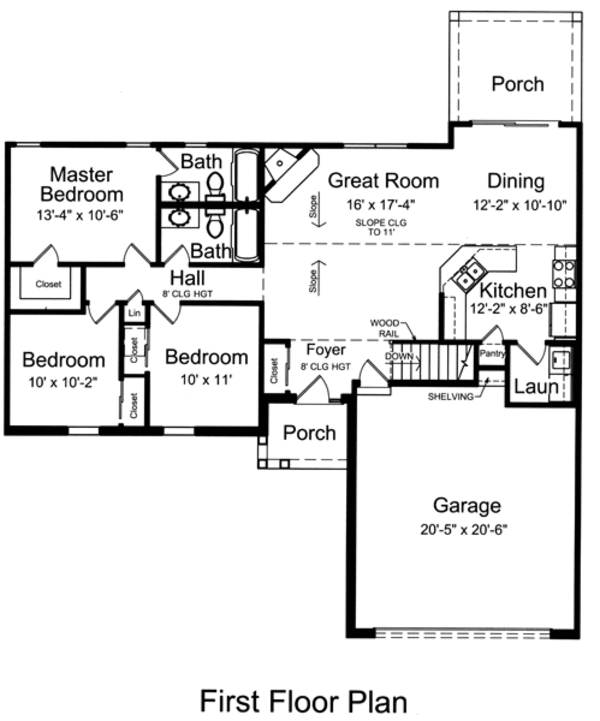 Architectural House Design - Traditional Floor Plan - Main Floor Plan #46-468