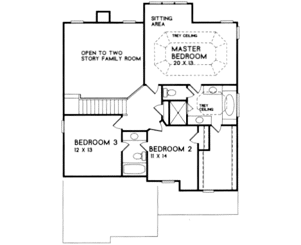 Dream House Plan - Southern Floor Plan - Upper Floor Plan #129-133
