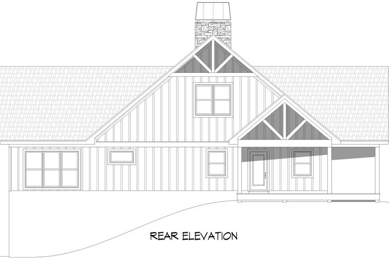 Dream House Plan - Exterior - Rear Elevation 1 for Farmhouse House Plan #932-1137 - 3 bed, 2.5 bath