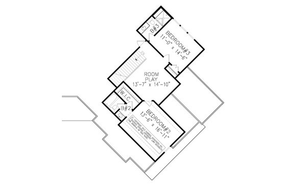 Floor Plan - Upper Floor for Craftsman House Plan #54-514 - 3 bed, 3.5 bath