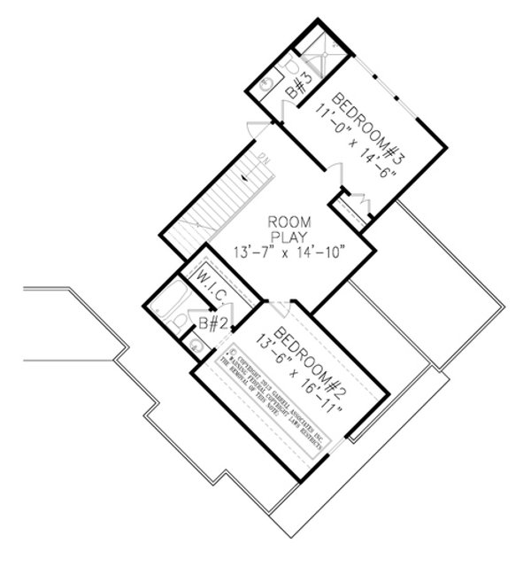 House Blueprint - Craftsman Floor Plan - Upper Floor Plan #54-514