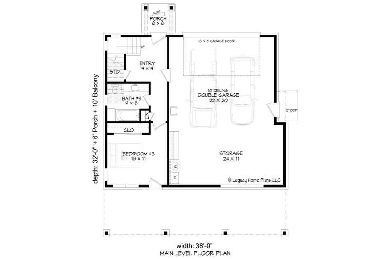 Home Plan - Floor Plan - Main Floor for Southern House Plan #932-886 - 3 bed, 3 bath