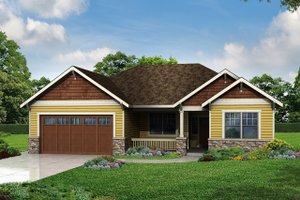 Cottage Exterior - Front Elevation Plan #124-971