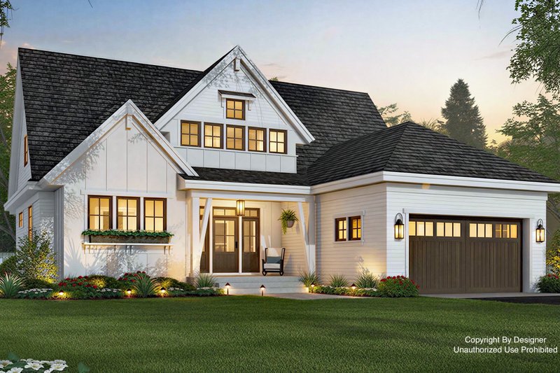 Dream House Plan - Farmhouse Exterior - Front Elevation Plan #51-1303