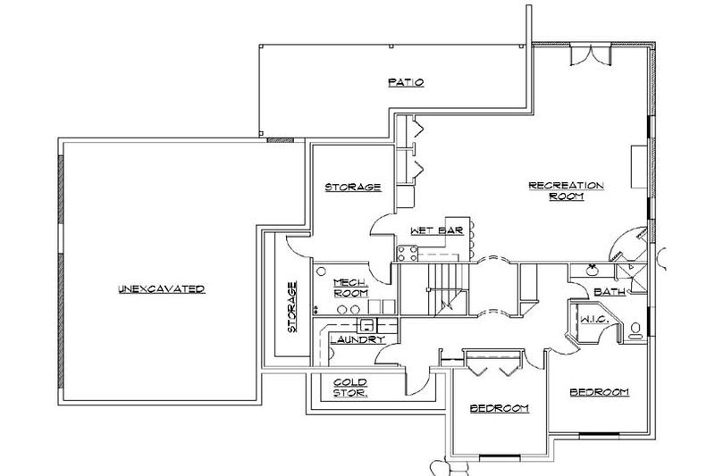 Home Plan - Floor Plan - Lower Floor for Traditional House Plan #5-262 - 5 bed, 4 bath