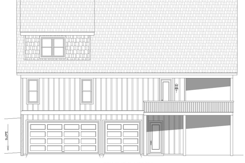 House Blueprint - Exterior - Rear Elevation for Country House Plan #932-910 - 2 bed, 3.5 bath