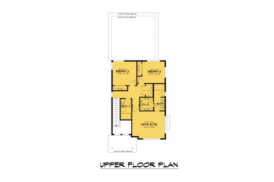 Floor Plan - Upper Floor for Contemporary House Plan #1066-207 - 3 bed, 2.5 bath