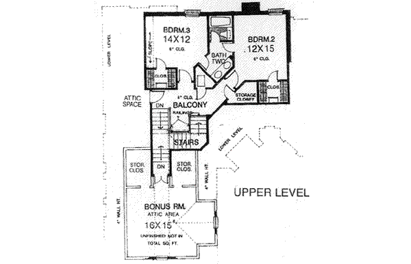 Tudor Floor Plan - Upper Floor Plan #310-532